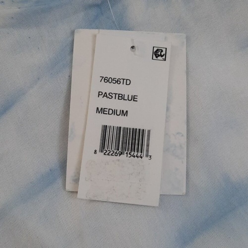 Raviya NWT Blue White Tye Dye Oversized Tassle Fringe Cap Sleeve Swim Cover Up M - Picture 3 of 10